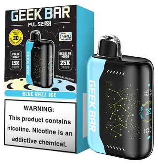 Geek Bar Pulse X Blue Razz Ice flavor 25000 puff disposable vape at iSmokee smoke shop Orlando and Kissimmee