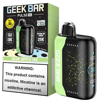 Geek Bar Pulse X Sour Apple Ice flavor 25000 puff disposable vape at iSmokee smoke shop Orlando and Kissimmee