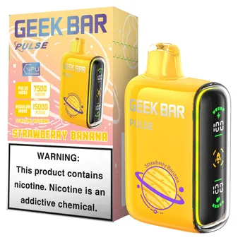 Geek Bar Pulse 15K Strawberry Banana flavor 15000 puff disposable vape at iSmokee smoke shop Orlando and Kissimmee