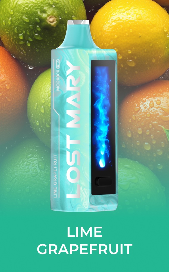 Lost Mary MO20000 Pro Normal Edition with splashed pattern, available in Grape Jelly, Mango Twist and Lime Grapefruit flavors at iSmokee Orlando