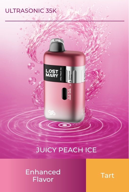 Lost Mary Ultrasonic 35K Juicy Peach Ice flavor disposable vape at iSmokee Orlando