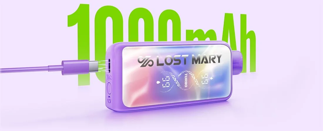 Lost Mary MT35000 Turbo 1000mAh fast-charging battery with Type-C port